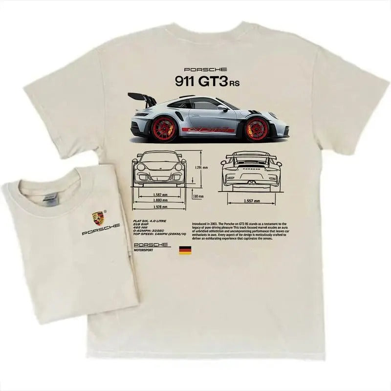 Porsche 911 GT3 RS Aesthetic T-shirt - Trending Unisex Shirt for Fans Cotton, Trendy Car Lover Shirt, Car Lover Tee, Gifts for Car Guys, Gifts for Boyfriend, Gift for Friends