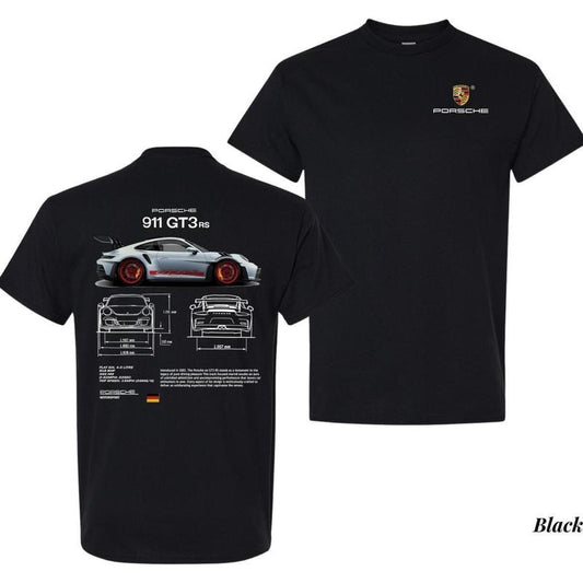 Porsche 911 Gt3 Rs Aesthetic T-shirt Graphic Car Tees Stylish Car Merch For Automotive Enthusiasts