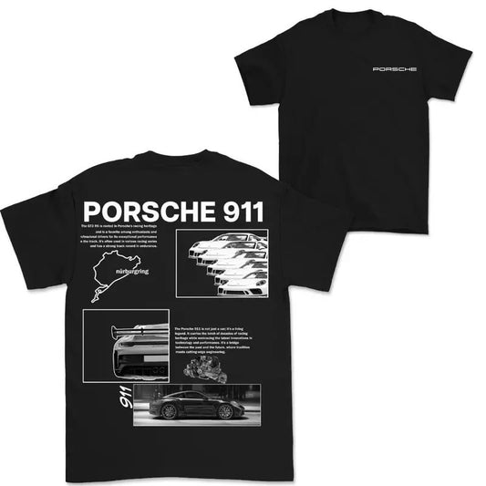 Porsche 911 Heritage Streetwear T-Shirt Elevate Your Style with and Legendary Design Casual Cotton Menswear Top, Graphic Unisex T-Shirt, Full Color T-Shirt, For Men Women Full Size