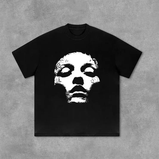 Portrait Graphic Print Cotton T-Shirt, S to 4XL, Menswear