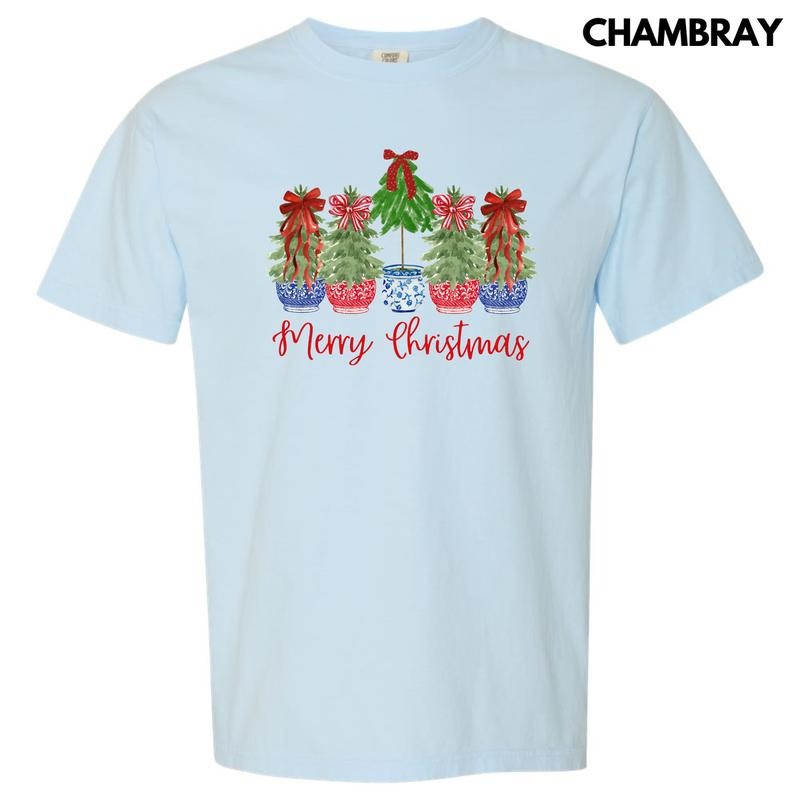 Potted Christmas Trees Comfort Colors T-Shirt 'NLB' Hoodie, Sweatshirt | DripVista.com