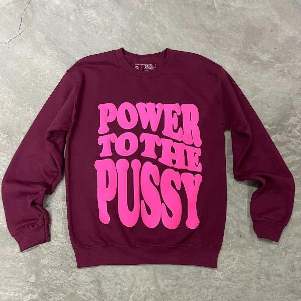 Power to the P Burgundy Long Sleeve Tee Hoodie, Sweatshirt | DripVista.com