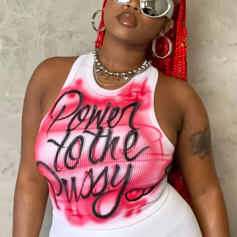 Power to the P Ribbed Airbrush Tank Top Crew Neck christmas shirt Hoodie, Sweatshirt | DripVista.com