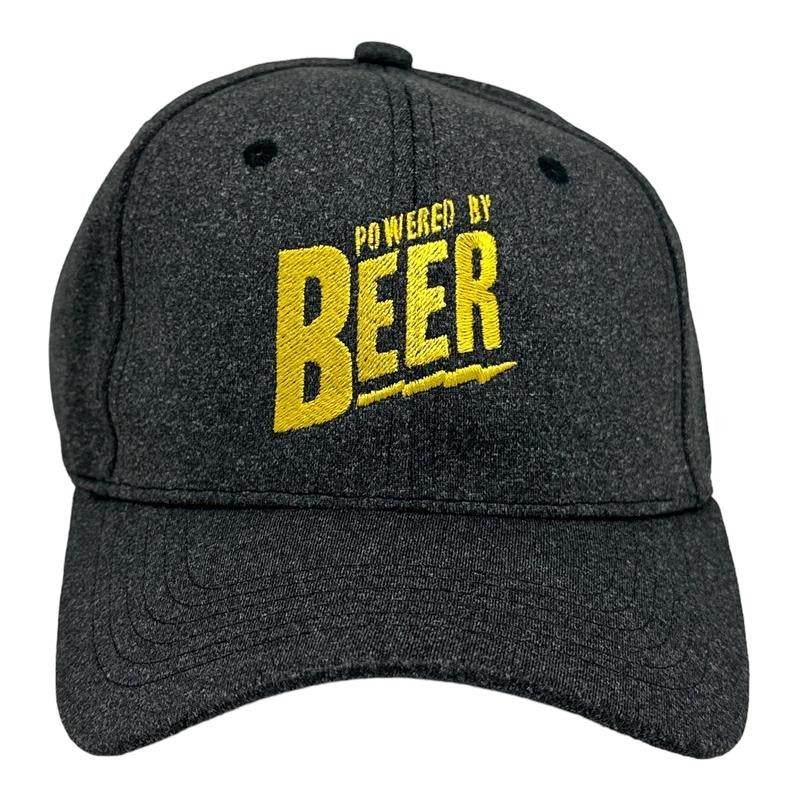 Powered By Beer Hat Funny PArtying Drinking Cool Saying Cap Funny Hats Drinking  Funny Beer  Novelty Caps for Men Black -...