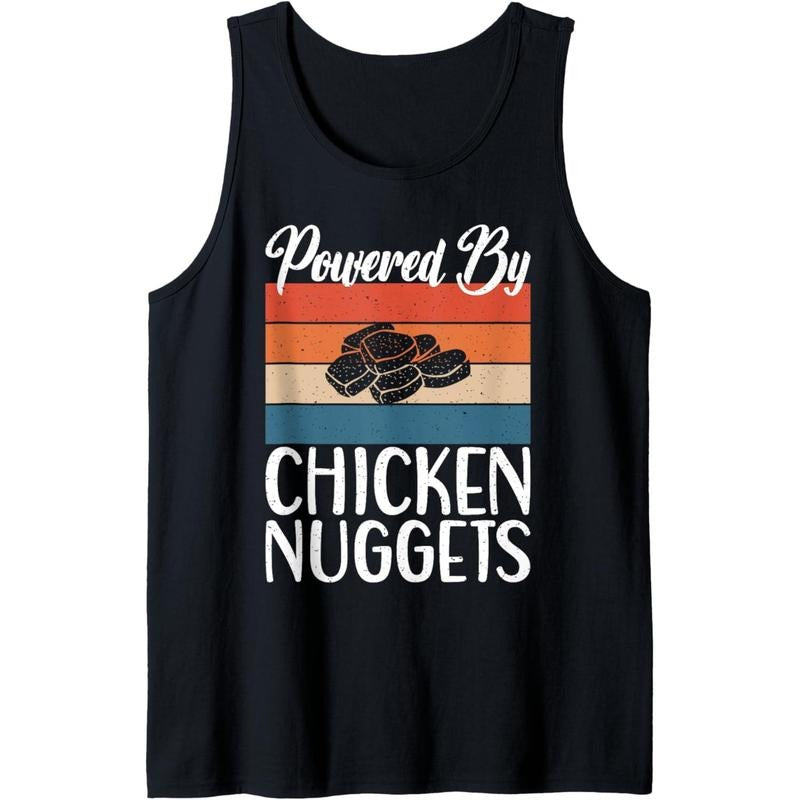 Powered by Chicken Nuggets Tank Top T-Shirts, Hoodie, Sweatshirt | DripVista.com
