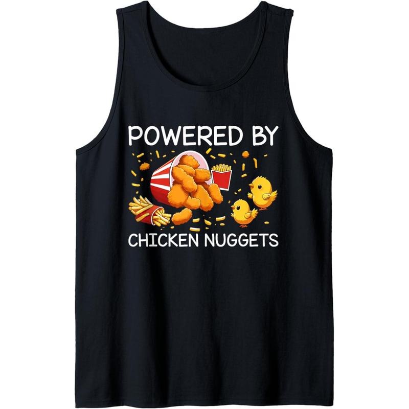 Powered by Chicken Nuggets Tank Topstyle{n002}2 T-Shirts, Hoodie, Sweatshirt | DripVista.com