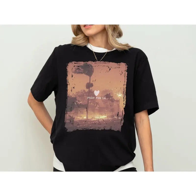 Pray For California T-Shirt, Sweatshirt Support Breathing styles Firefighters Shirt, Los Angeles Fire Recovery T-Shirt,...