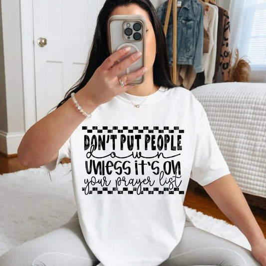 Prayer List DTF Transfers - THIS IS NOT A SHIRT