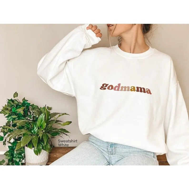 Premium  God Mama Sweatshirt, Trendy Mother's Day Gifts, Mom's Baptism Hoodie, Godmother Gifts From Goddaughter,...