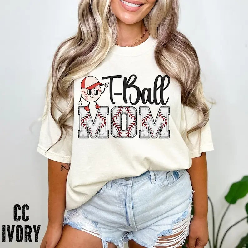 Premium  T-Ball Mom Shirt, T-ball Mom T-Shirt, Mother's Day Gift, Baseball Mom Tee, Cute T-ball Mom gift, Mom Life Shirts...