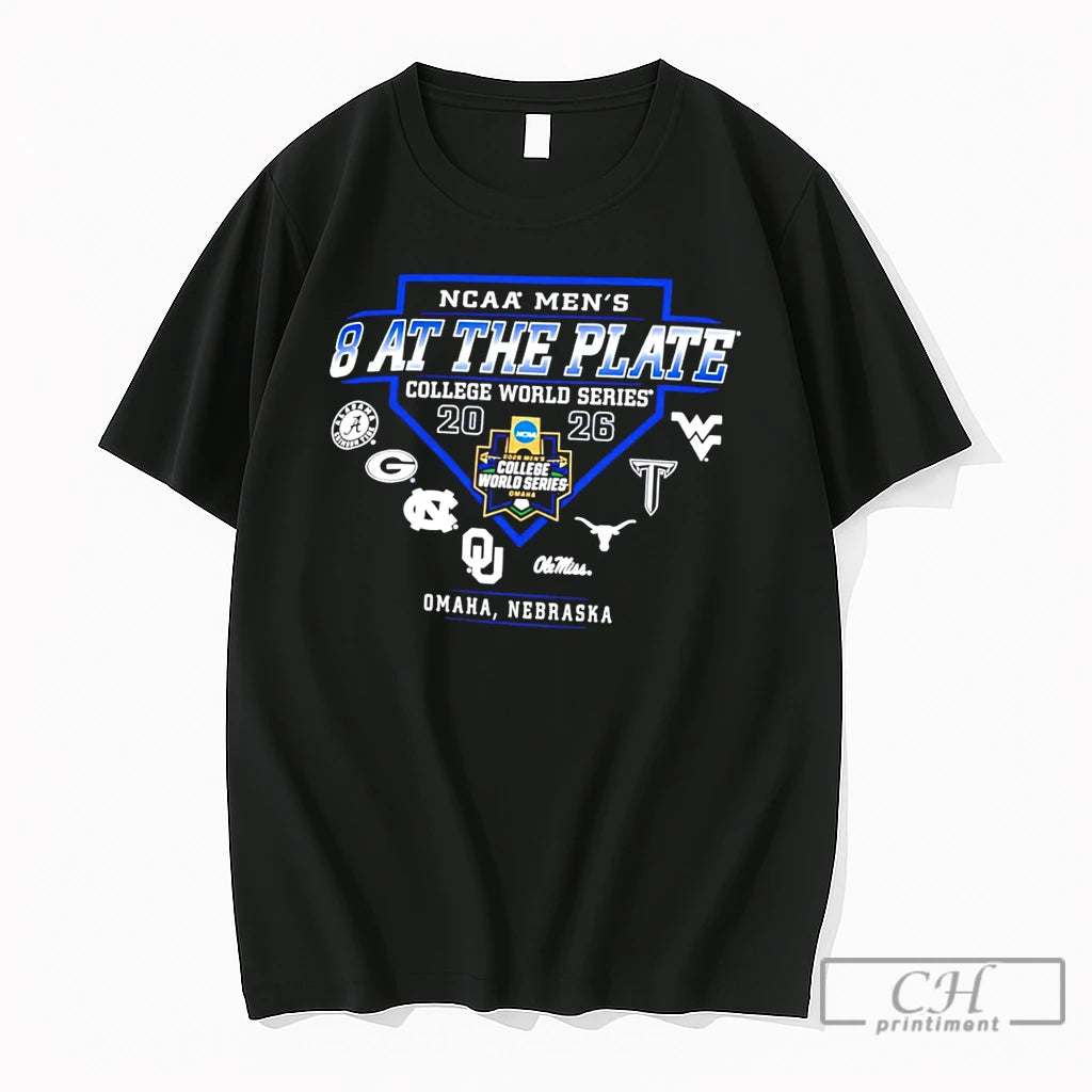 Premium 2026 Ncaa Mens College World Series 8 At The Plate Omaha Tee T Shirts