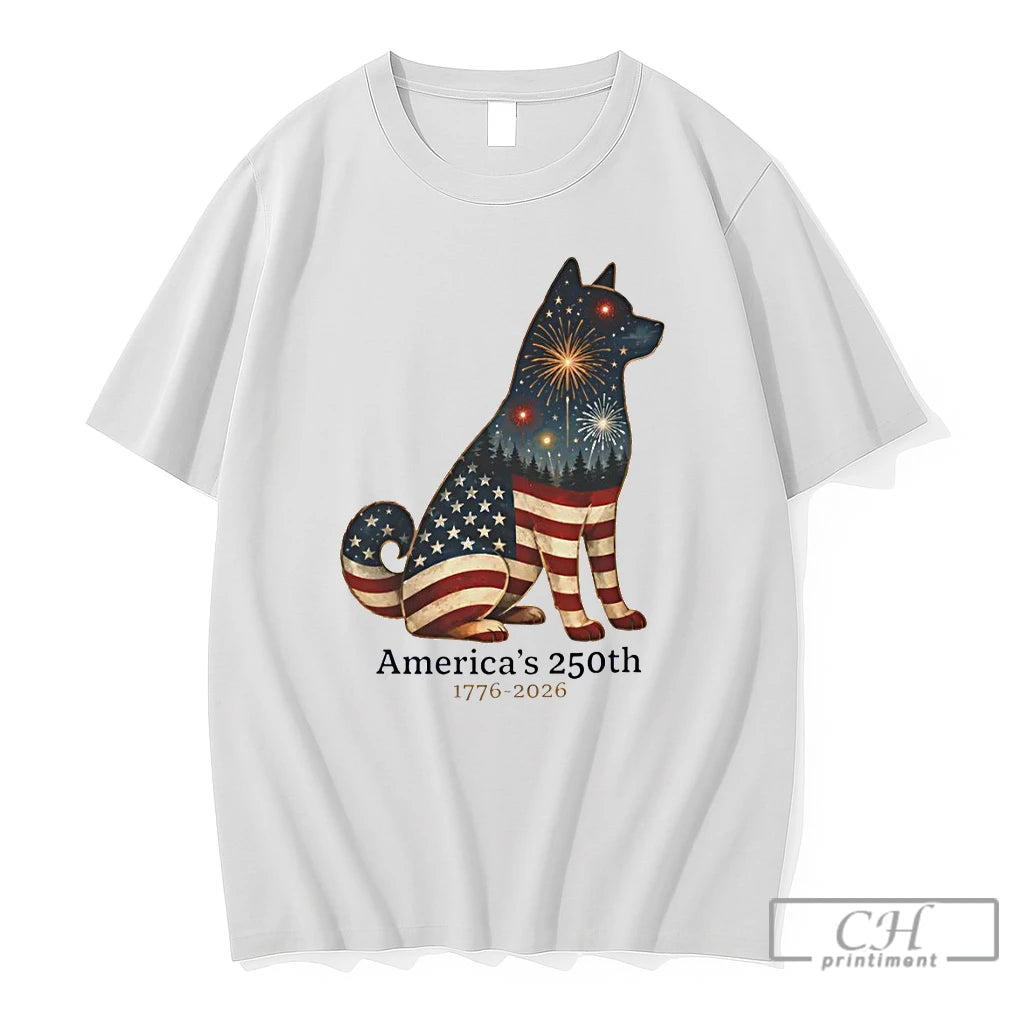Premium Akita Dog Patriotism Americas 250th 1776 2026 American Flag