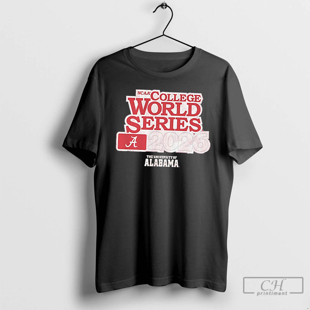 Premium Alabama Baseball 2026 College World Series Logo Tee