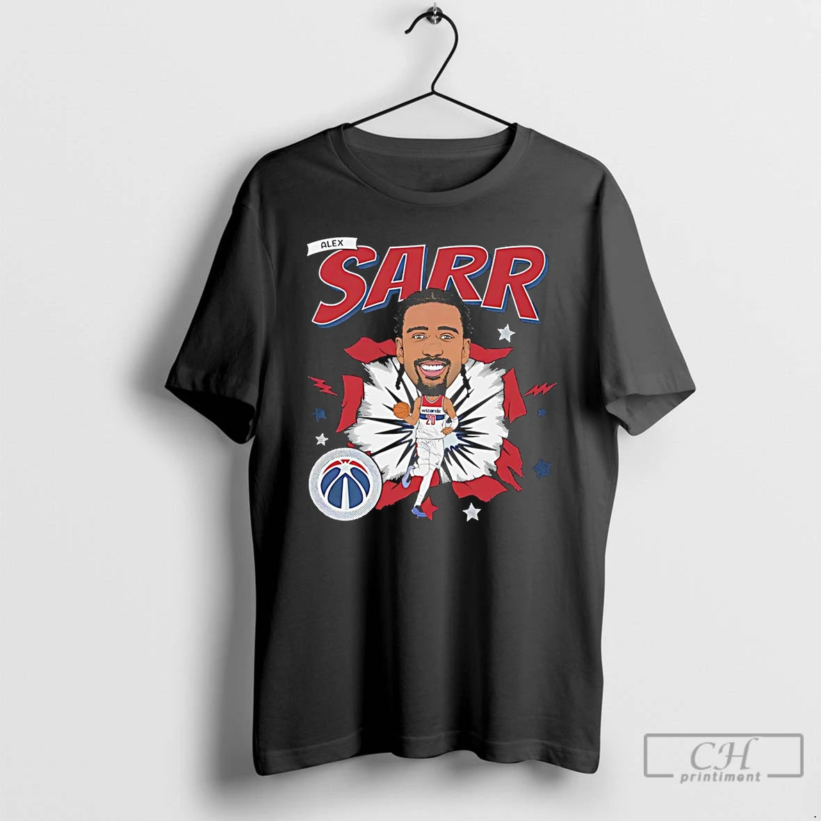 Premium Alex Sarr Washington Wizards Basketball Player Caricature T-Shirts, Hoodie, Sweatshirt | DripVista.com