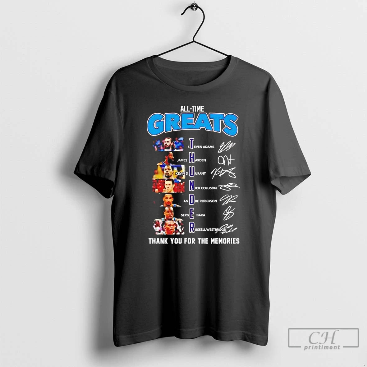 Premium All Time Greats Thunder Thank You For The Memories Players T-Shirts, Hoodie, Sweatshirt | DripVista.com