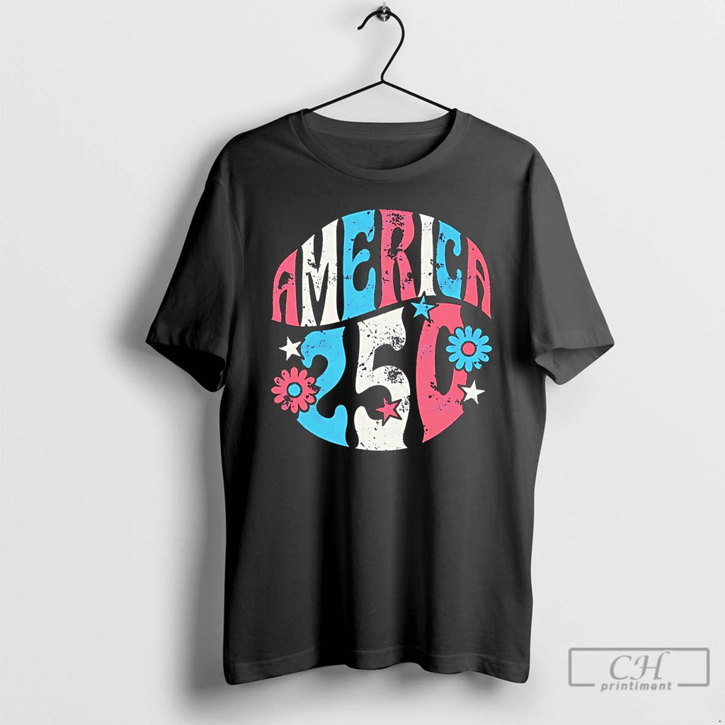 Premium America 250 Flowers T Shirts