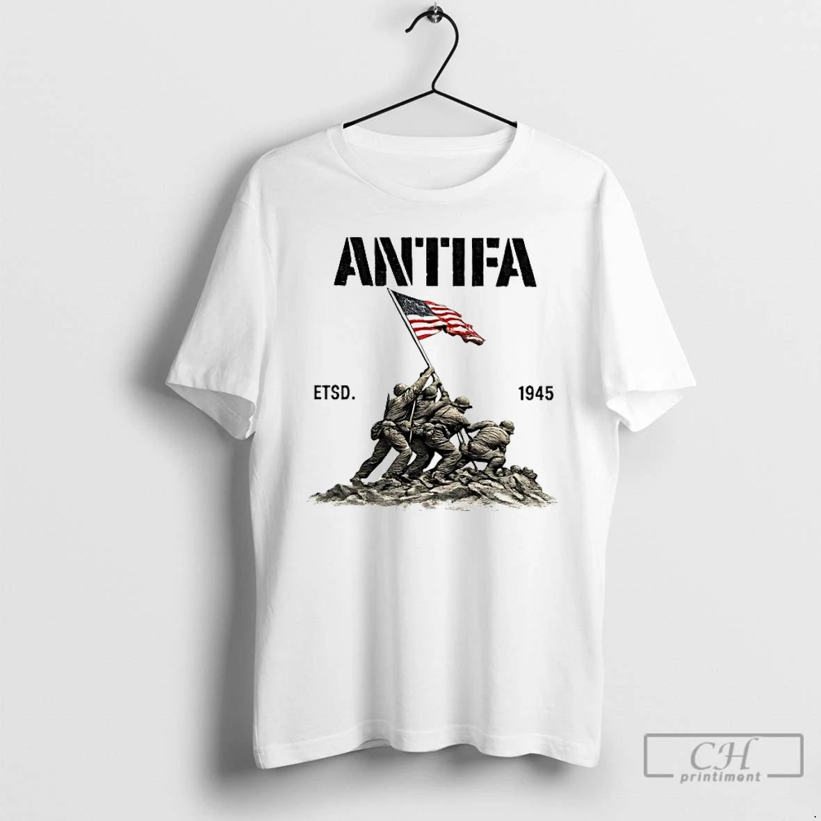 Premium American Flag Veterans Antifa Estd 1945 T-Shirts, Hoodie, Sweatshirt | DripVista.com