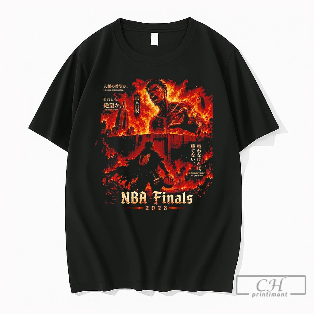 Premium Attack On Titan Nba Finals 2026 Knicks Vs Spurs Jalen Brunson Wemby T Shirts