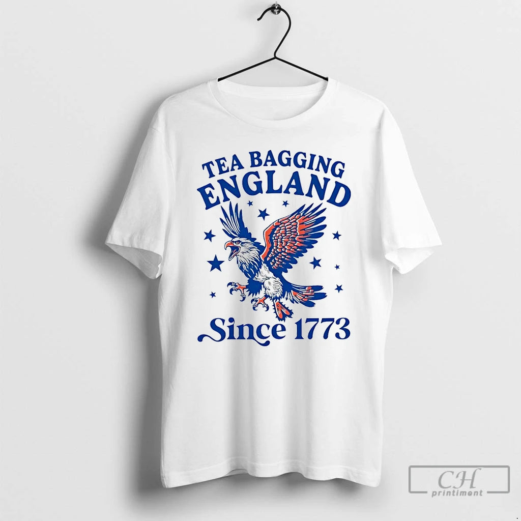 Premium Bald Eagle Bird American History Tea Bagging England Since 1773 Patriotic T Shirts Sweater