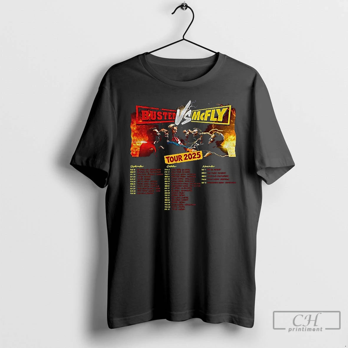 Premium Busted Vs Mcfly Tour 2025 World Tour T Shirts