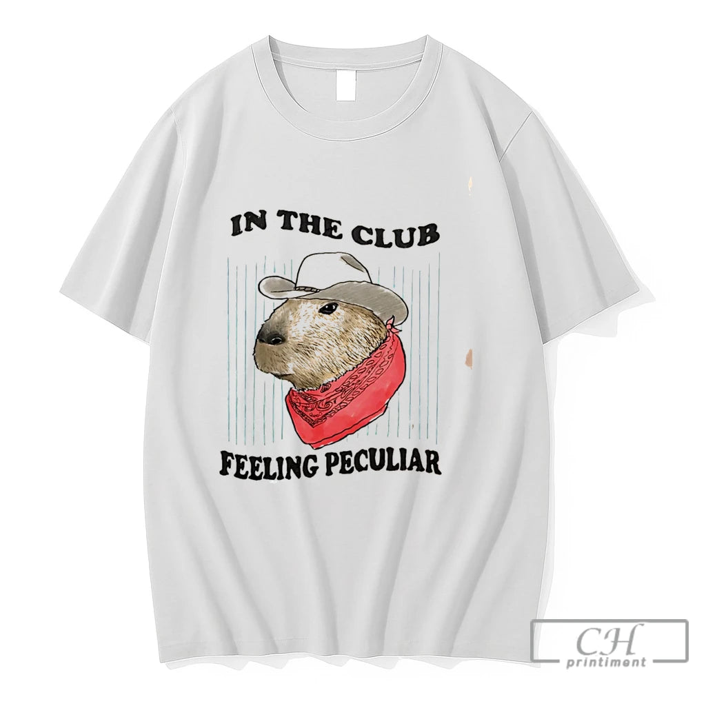 Premium Capybara In The Club Feeling Peculiar Tee