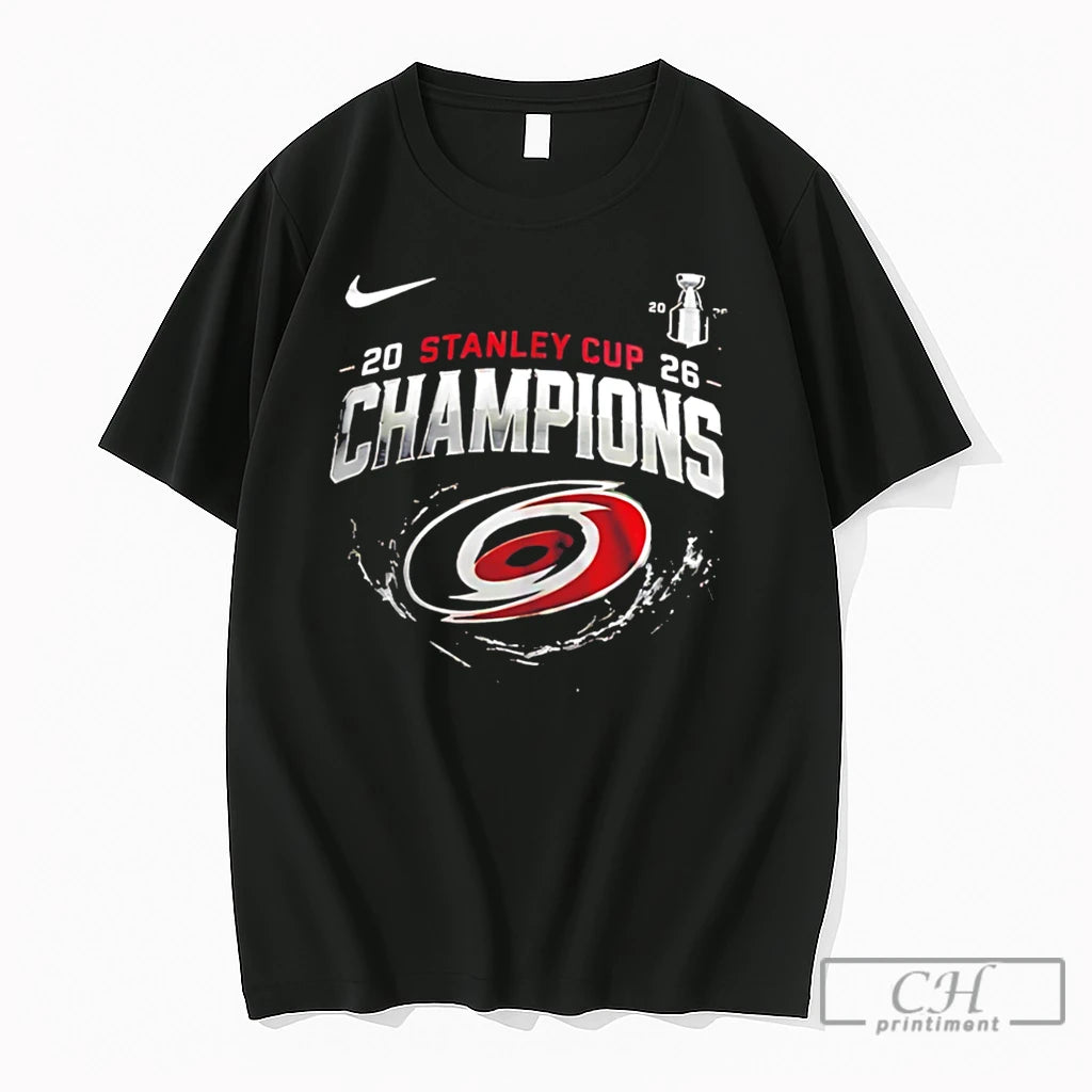 Premium Carolina Hurricanes 2026 Stanley Cup Champions Logo Tee