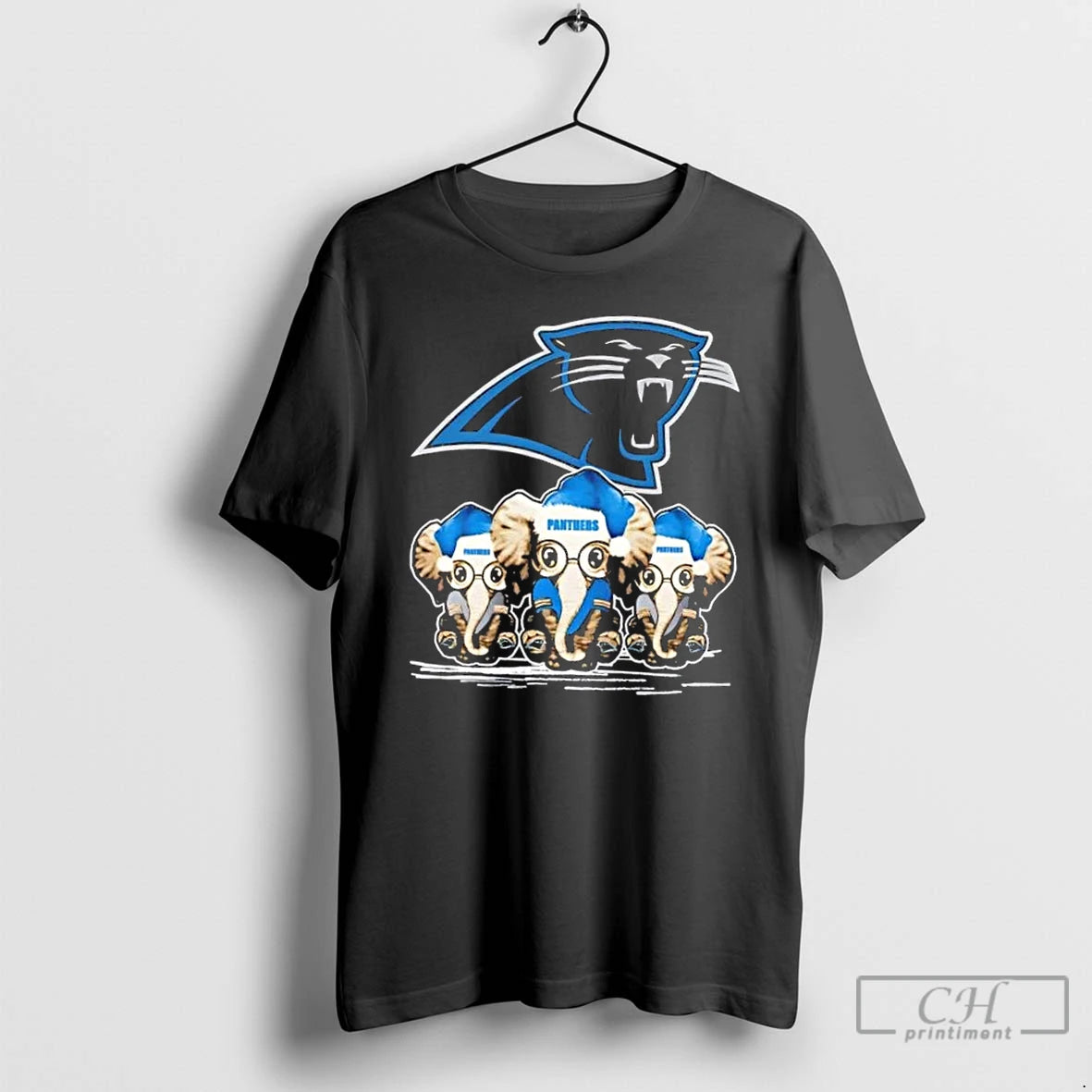 Premium Carolina Panthers X Elephants Santa Hat Merry Christmas T-Shirts, Hoodie, Sweatshirt | DripVista.com