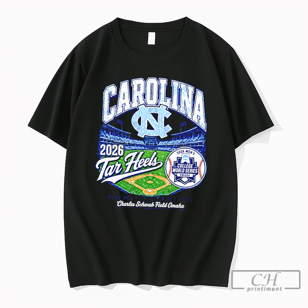 Premium Carolina Tar Heels Baseball 2026 Mens College World Series Omaha Tee T Shirts Sweater