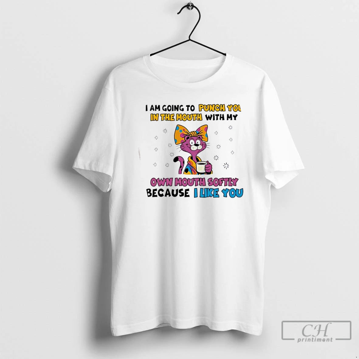 Premium Cat I Am Going To Punch You In The Mouth With My Own Mouth T-Shirts, Hoodie, Sweatshirt | DripVista.com