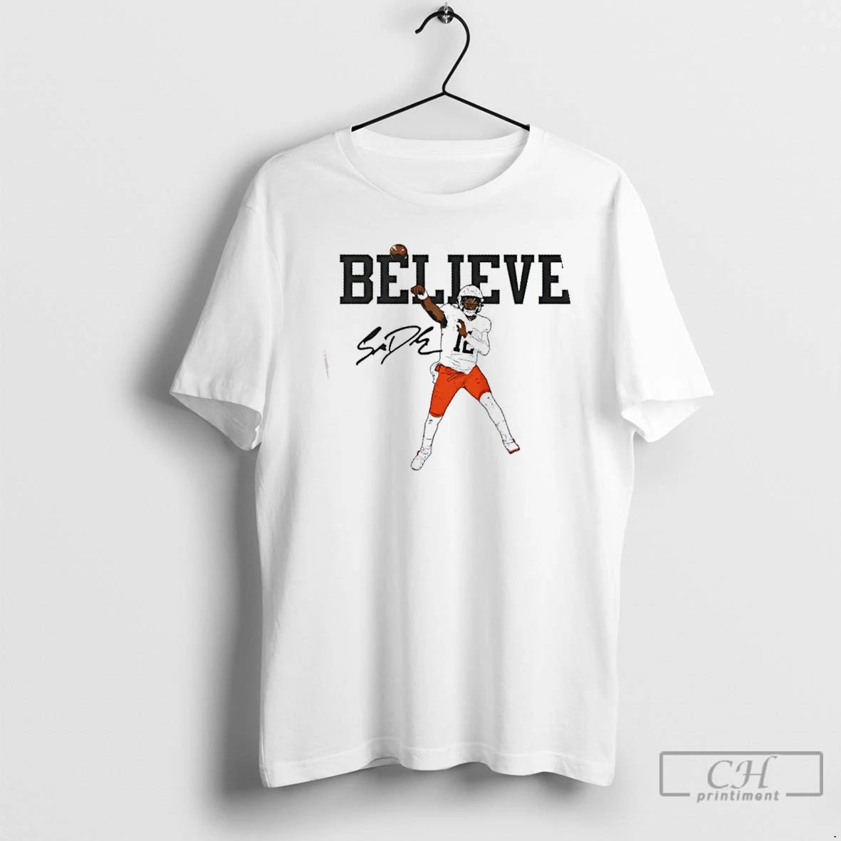 Premium Cleveland Browns Football Shedeur Sanders Believe Signature T-Shirts, Hoodie, Sweatshirt | DripVista.com