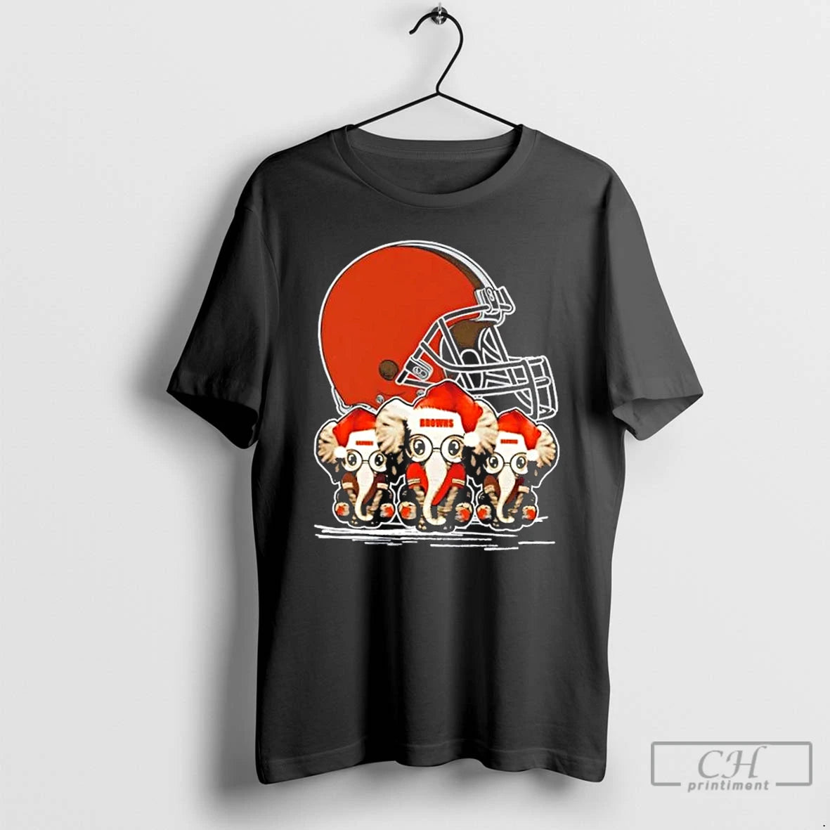 Premium Cleveland Browns X Elephants Santa Hat Merry Christmas T-Shirts, Hoodie, Sweatshirt | DripVista.com