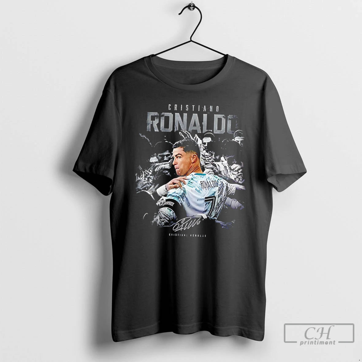 Premium Cristiano Ronaldo On The Back Signature Vintage Tee