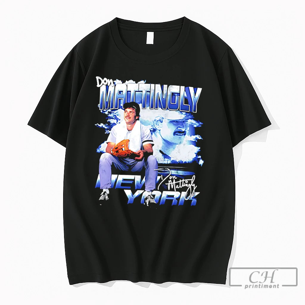Premium Don Mattingly New York Yankees Grunge Signature Tee