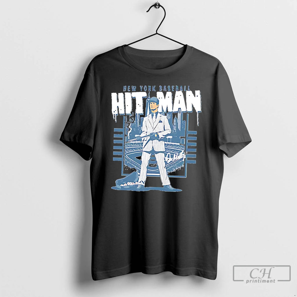 Premium Don Mattingly New York Yankees Hit Man Skyline Signature Tee
