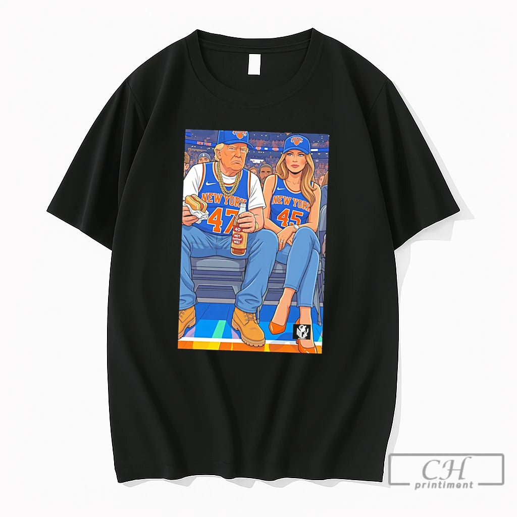 Premium Donald Trump And Melania Trump Wearing New York Cartoon Tee