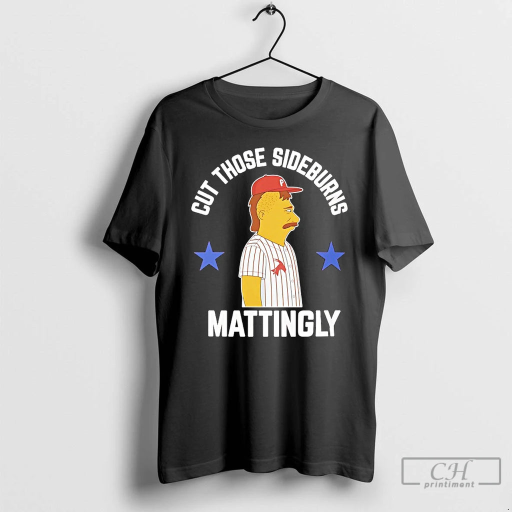 Premium Donnie Sideburns The Simpsons Cut Those Sideburns Mattingly T-Shirts, Hoodie, Sweatshirt | DripVista.com