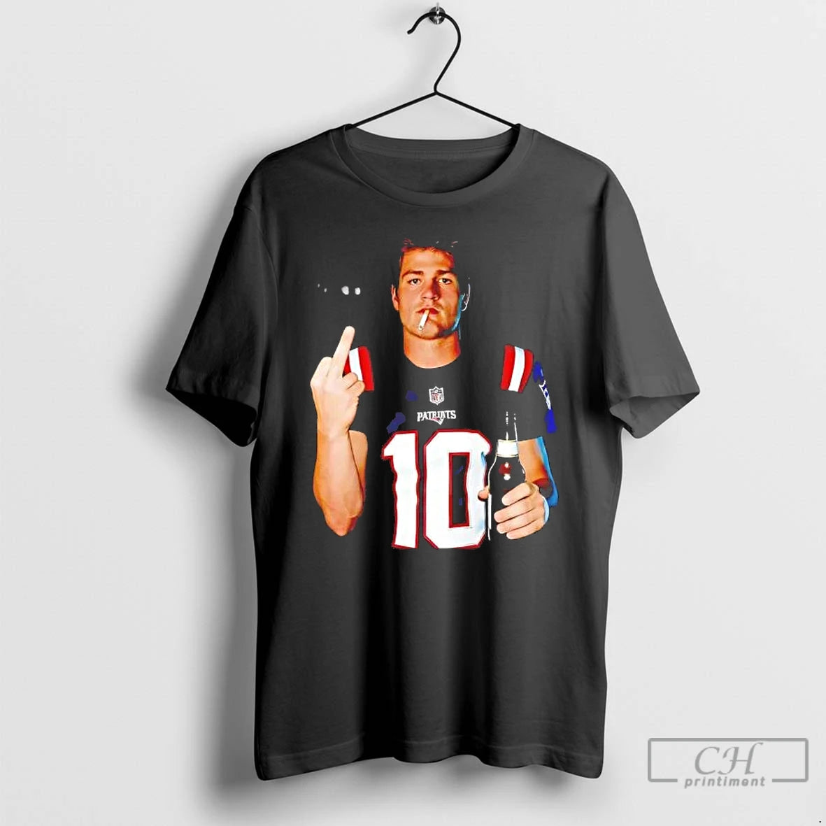 Premium Drake Maye Middle Finger Smoking T-Shirts, Hoodie, Sweatshirt | DripVista.com