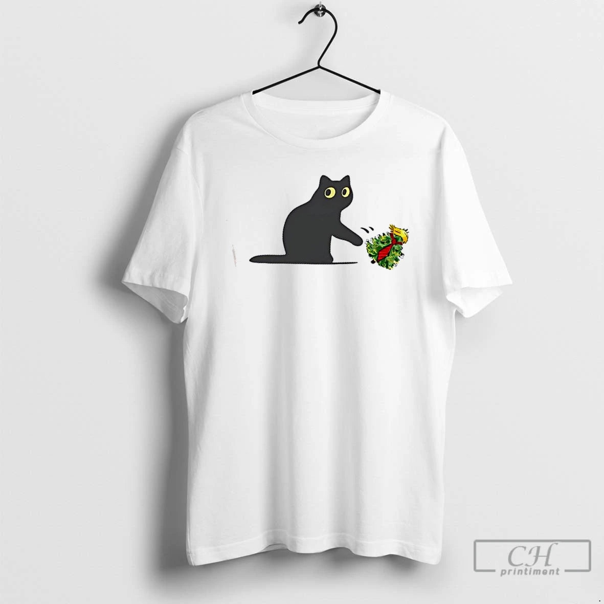 Premium Fdt Black Cat Christmas Tree Trump Hair T-Shirts, Hoodie, Sweatshirt | DripVista.com