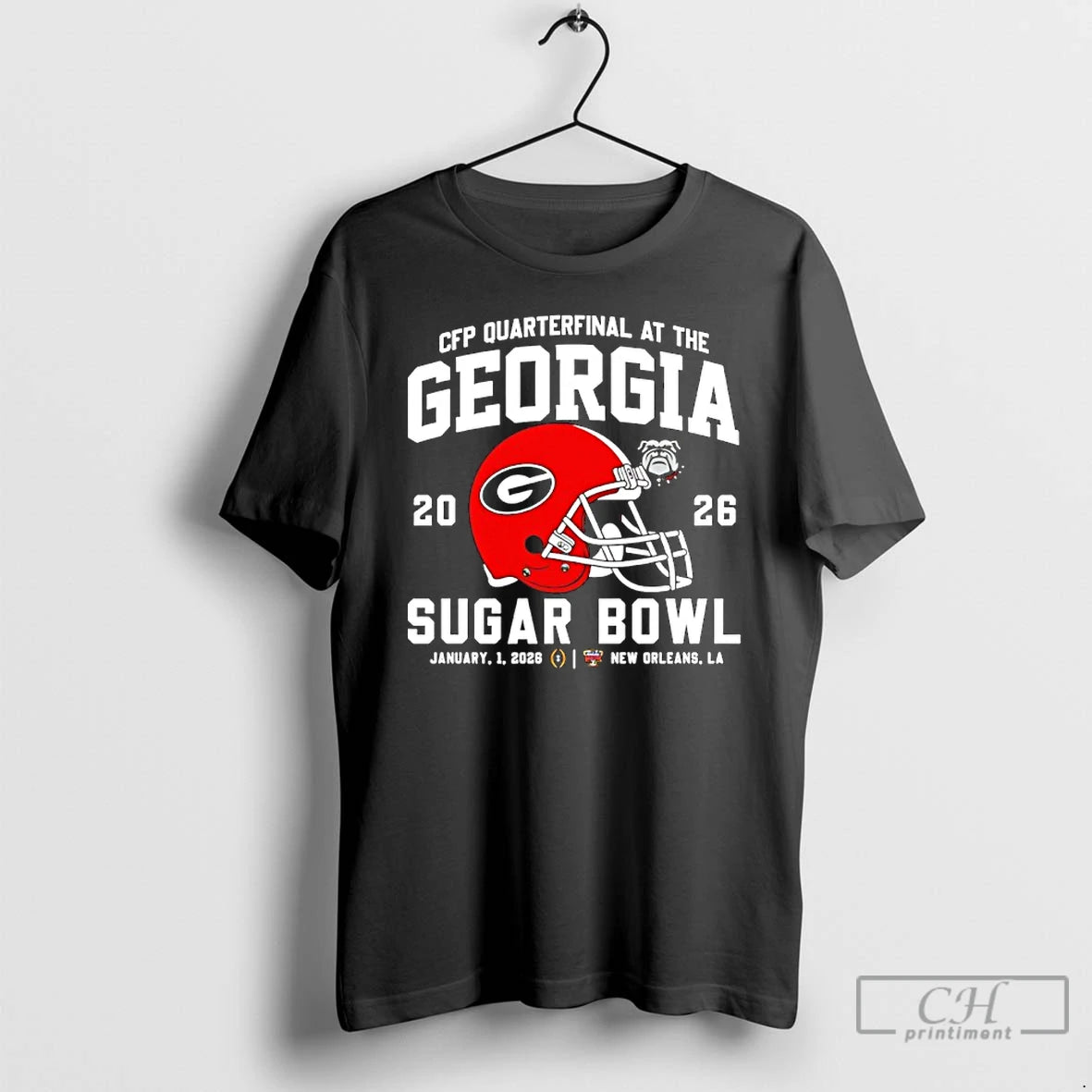 Premium Georgia Bulldogs 2026 Cfp Quarterfinal Sugar Bowl Helmet T-Shirts, Hoodie, Sweatshirt | DripVista.com