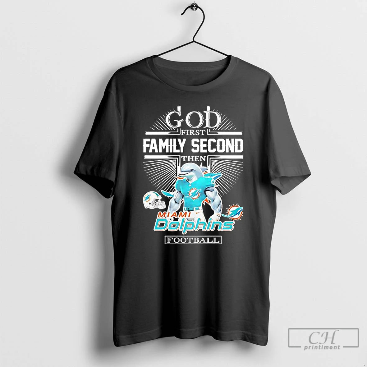 Premium God First Family Second Then Miami Dolphins Football Graphic T-Shirts, Hoodie, Sweatshirt | DripVista.com