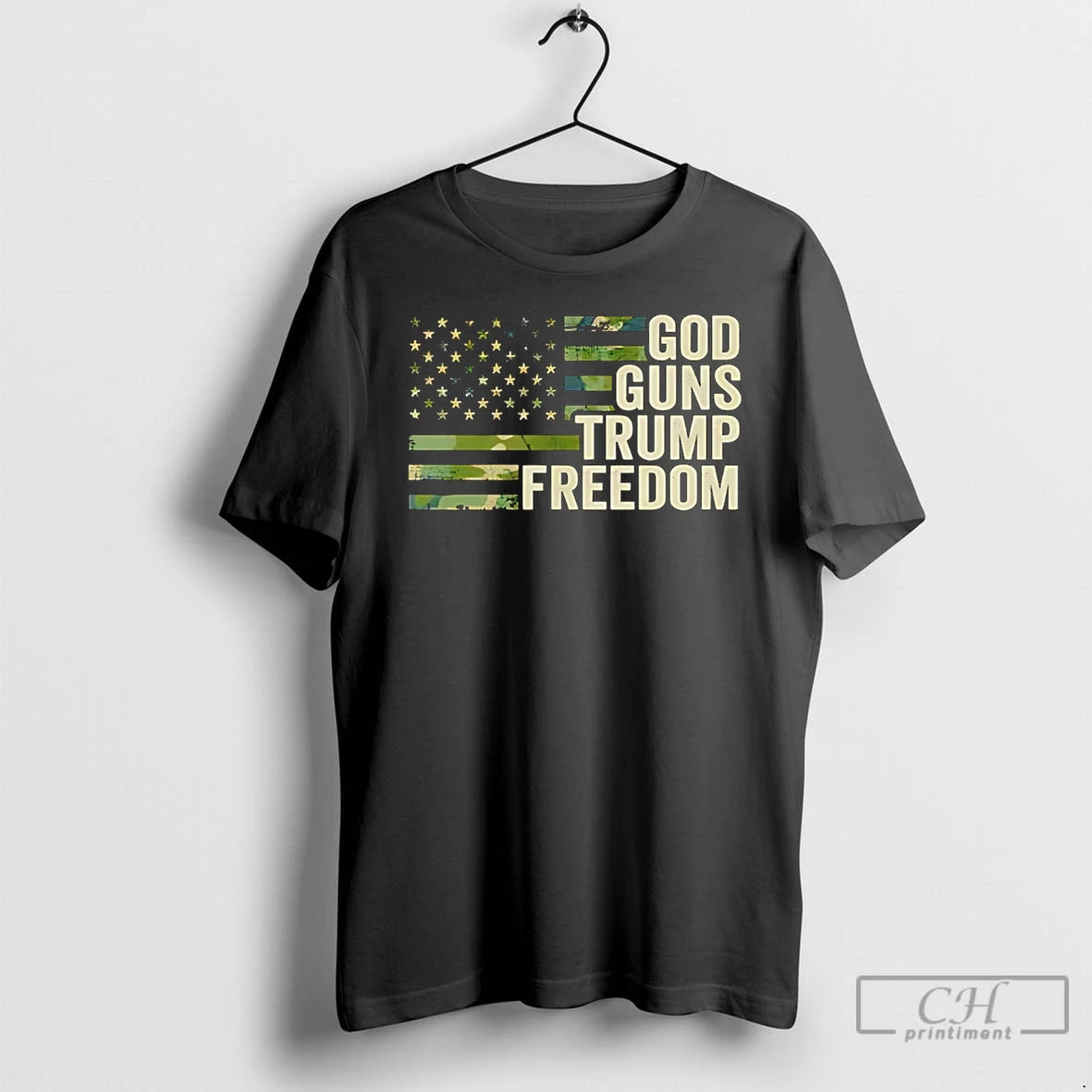 Premium God Guns Trump Freedom Usa Flag 2026 T-Shirts, Hoodie, Sweatshirt | DripVista.com