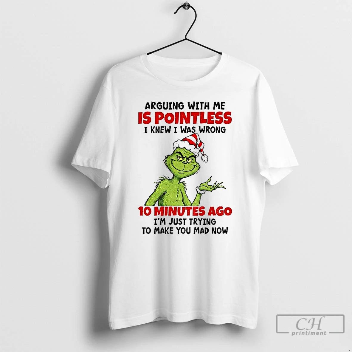 Premium Grinch Santa Arguing With Me Is Pointless I Knew I Was Wrong 10 Minutes T-Shirts, Hoodie, Sweatshirt | DripVista.com