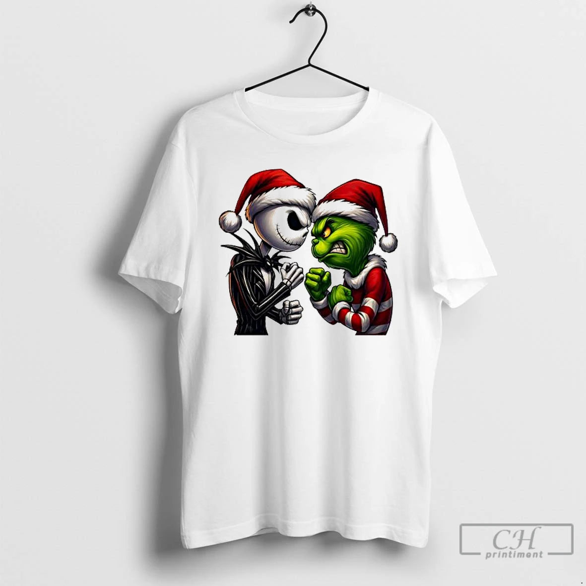 Premium Grinch Vs Jack Funny Christmas Trends Stylish T-Shirts, Hoodie, Sweatshirt | DripVista.com