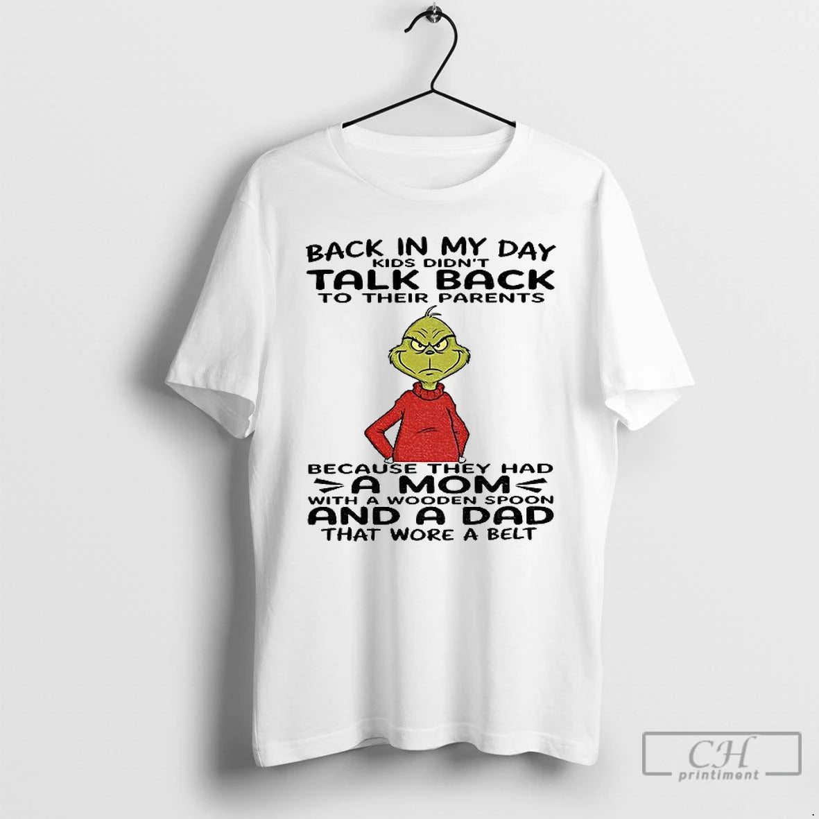 Premium Grinch Back In My Day Kids Didnt Talk Back To Their Parents Because They T-Shirts, Hoodie, Sweatshirt | DripVista.com