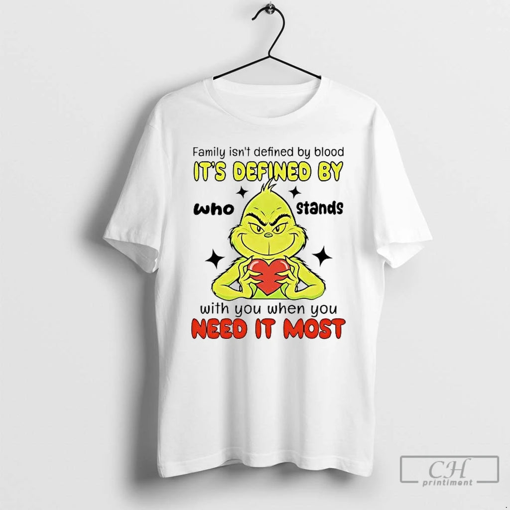 Premium Grinch Family Isnt Defined By Blood Its Defined T-Shirts, Hoodie, Sweatshirt | DripVista.com