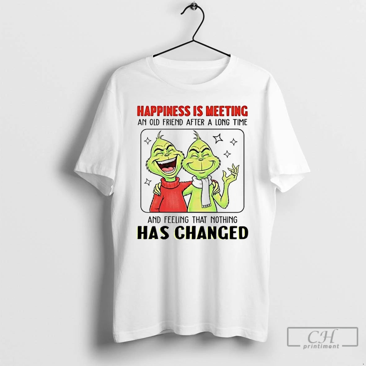 Premium Grinch Happiness Is Meeting An Old Friend After A Long Time T Shirts Sweater Hoodie, Sweatshirt | DripVista.com