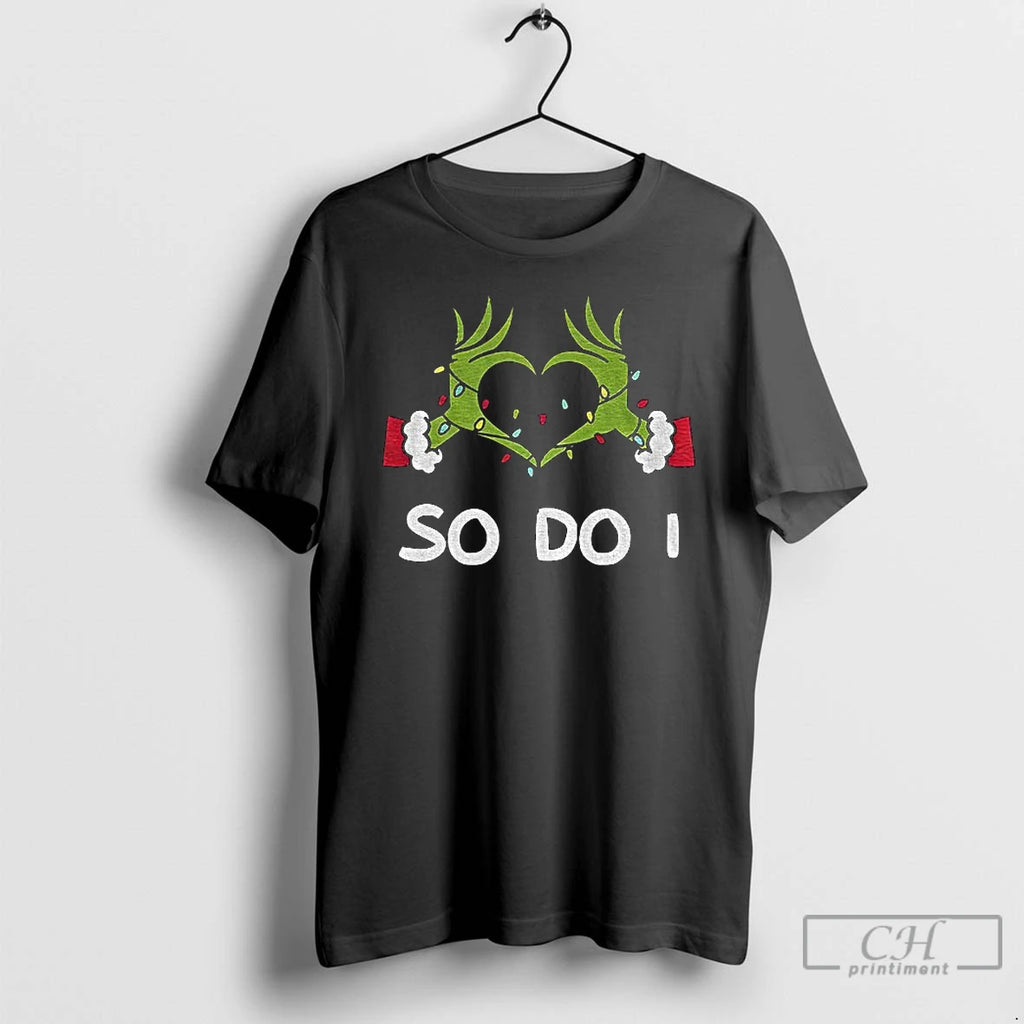 Premium Grinch Love Hands Sign So Do I Merry Christmas T-Shirts, Hoodie, Sweatshirt | DripVista.com