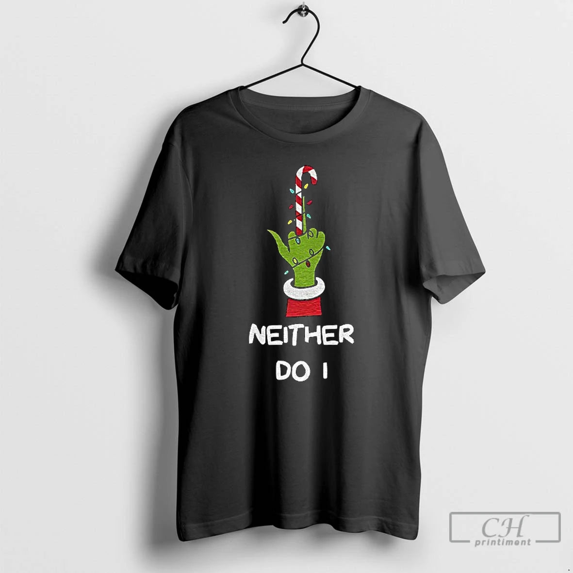 Premium Grinch Middle Finger Neither Do I Merry Christmas T-Shirts, Hoodie, Sweatshirt | DripVista.com