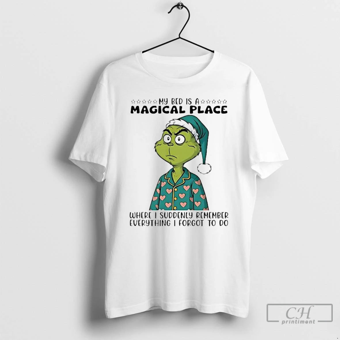 Premium Grinch My Bed Is A Magical Place Where I Suodenly Remember Everything T Shirts Hoodie, Sweatshirt | DripVista.com