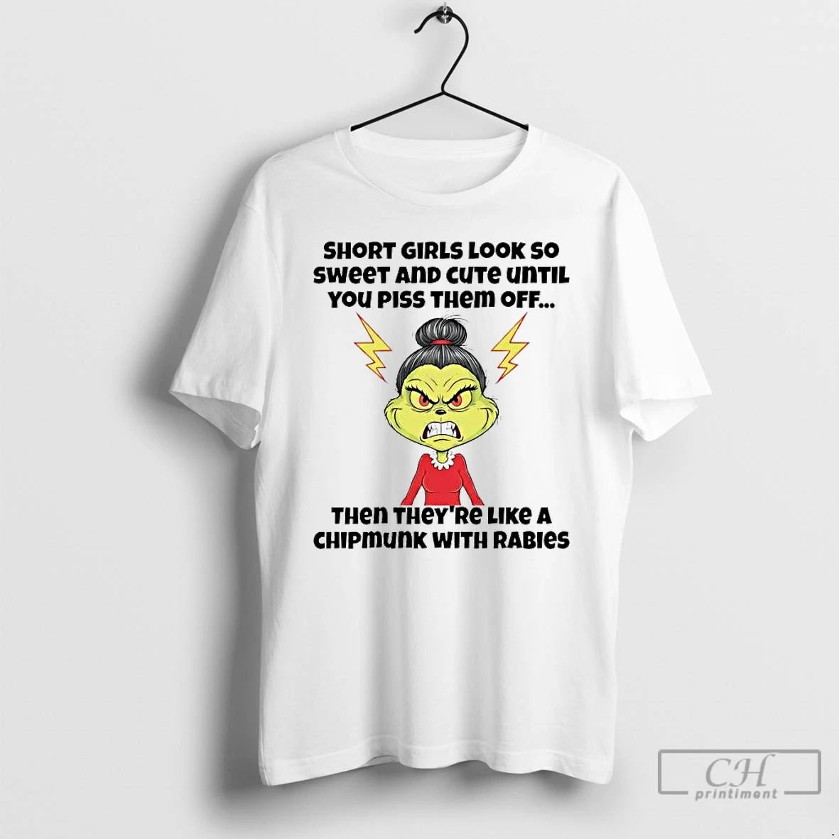 Premium Grinch Short Girls Look So Sweet And Cute Until You Piss Them Off T-Shirts, Hoodie, Sweatshirt | DripVista.com